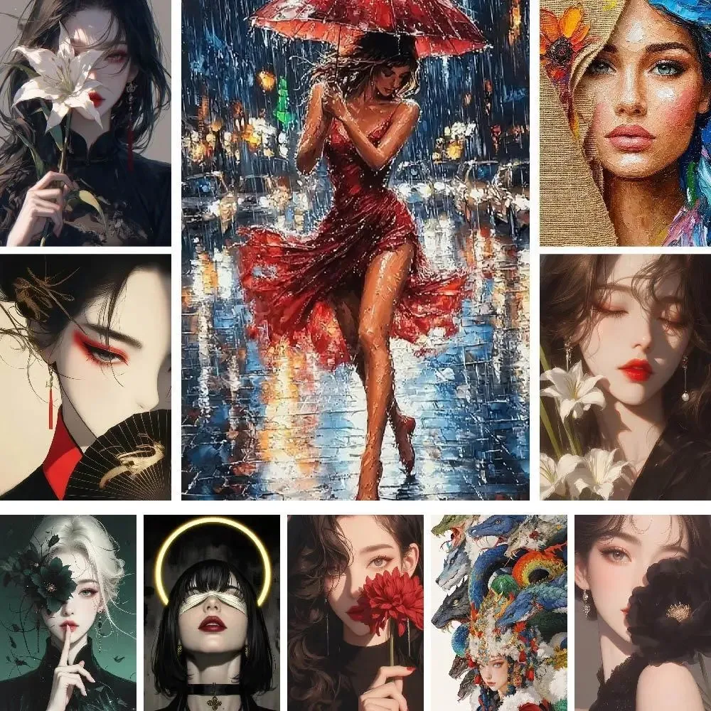 Adult Digital Oil Painting DIY Kit Hand-painted Oil Painting Frameless Digital Coloring By Numbers On Canvas Home Decoration
