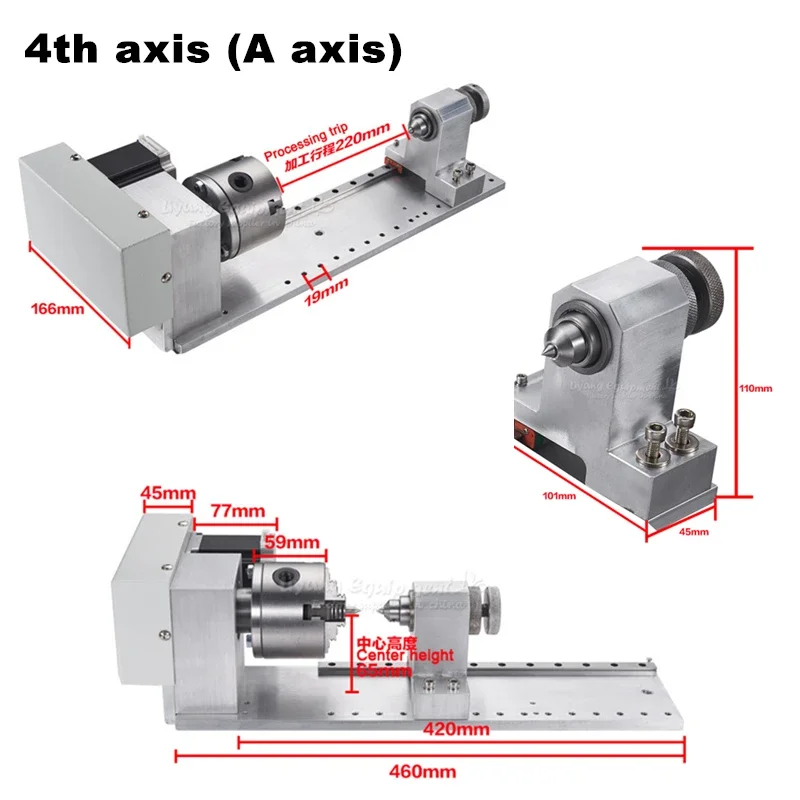 Metal CNC 6040 4 Axis 3D Router Wood Engraver Industrial CNC Milling Machine 1.5KW 2.2KW with Handwheel  Water Tank Tool Set