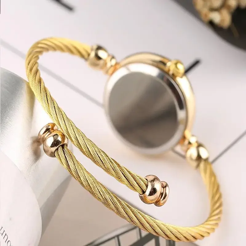 Automatic Watch Women Small Gold Bangle Bracelet Luxury Watches Stainless Steel Ladies Quartz Wrist Watch Brand Casual Women