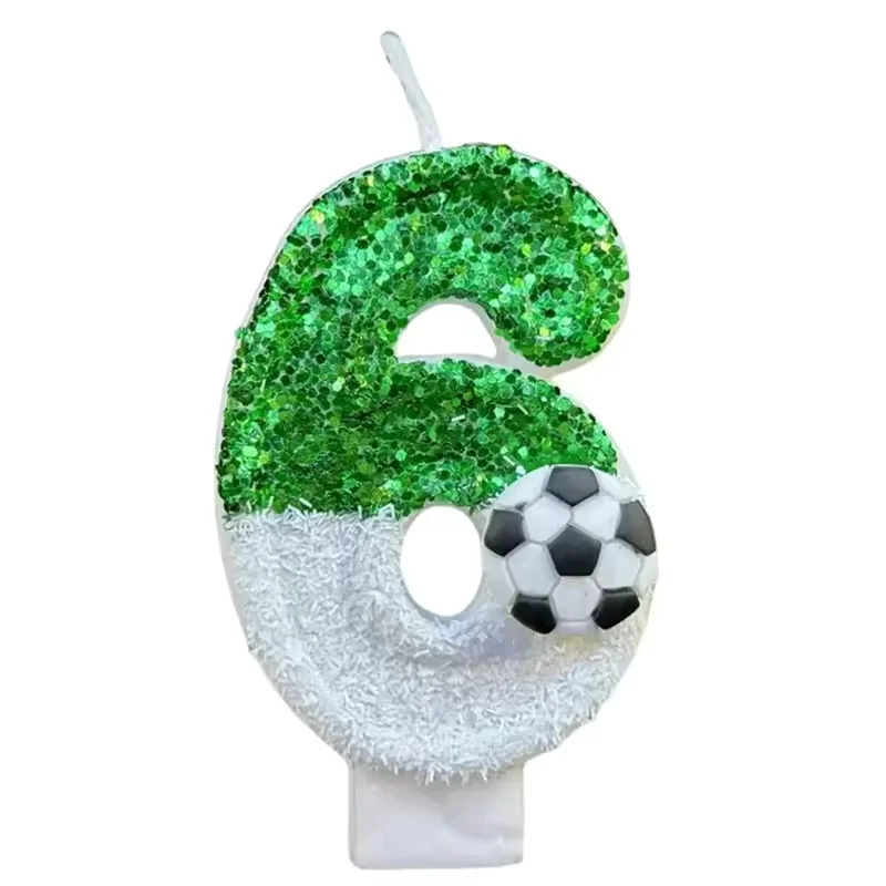 Nieuwe 0-9 nummer verjaardagskaarsen originele twee kleuren geleidelijke verandering voetbalstijl verjaardagstaart digitale feestkaarsen decoratie
