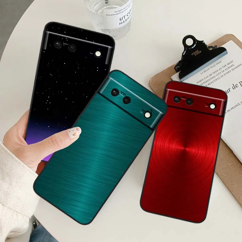 

Luxury Art Gradient Color For Google Pixel 9a 9 8A 8 7 7A 6 6A Pro XL 2024 5G Black Soft TPU Silicone Cover Phone Case