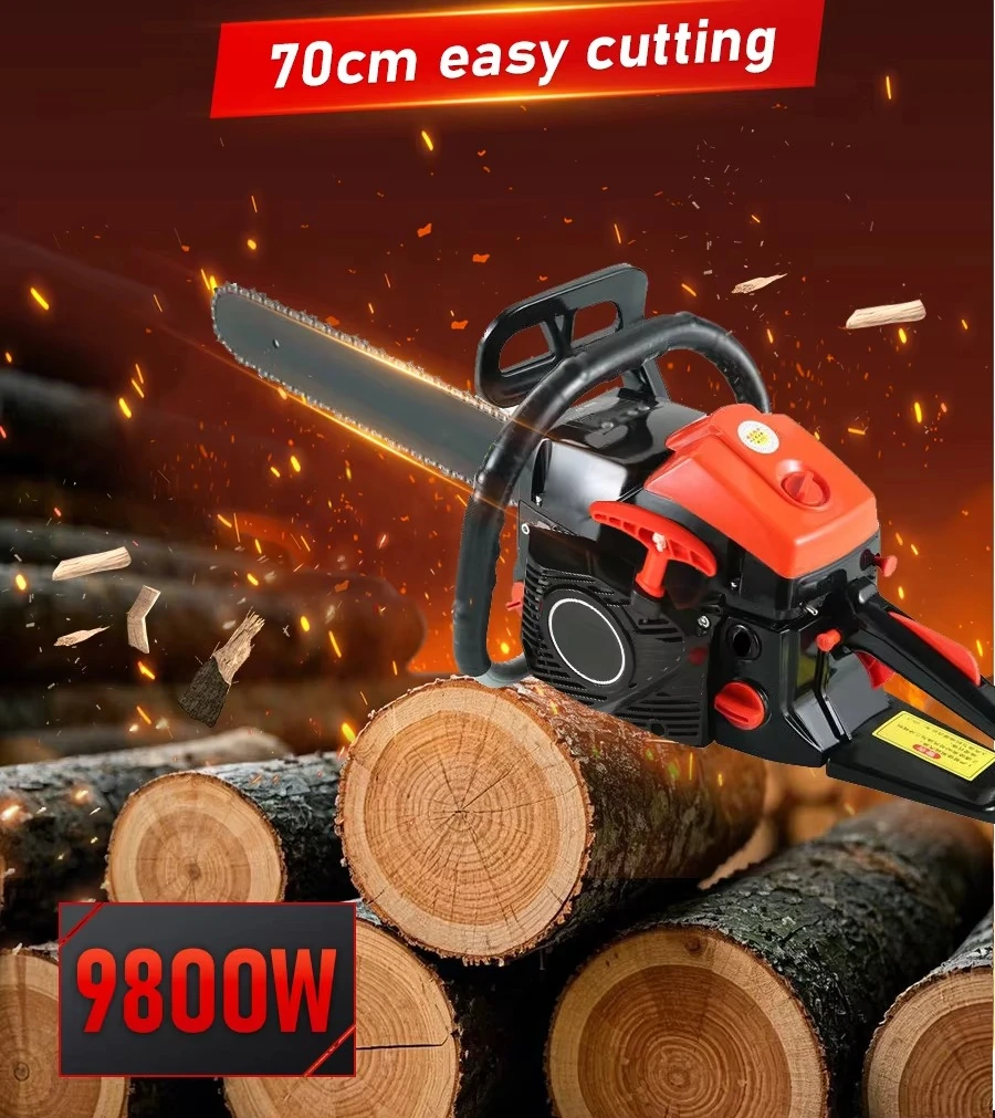 Portable Handheld Tree Trimming Machine Wood Cutter TUNGFULL 9800W Chainsaw 70cm Cutting Bar 2-Stroke Petrol Chain Saw