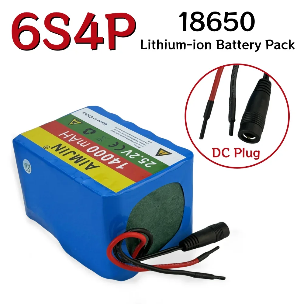 18650 6S4P بطارية ليثيوم 25.2 فولت 14000 مللي أمبير بطارية قابلة للشحن مناسبة لمختلف الأجهزة الإلكترونية ونقل ديفي