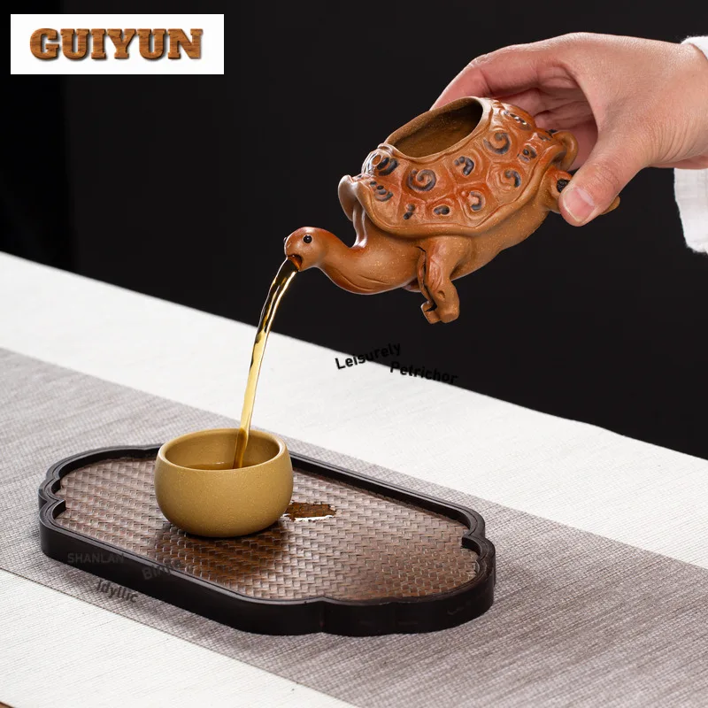 200ml Yixing Purple Clay Turtle Tea Pitcher Pour Tea Cha Hai Dispenser Justice Cup Dahongpao Fair Mug Tea Ceremony Supplies