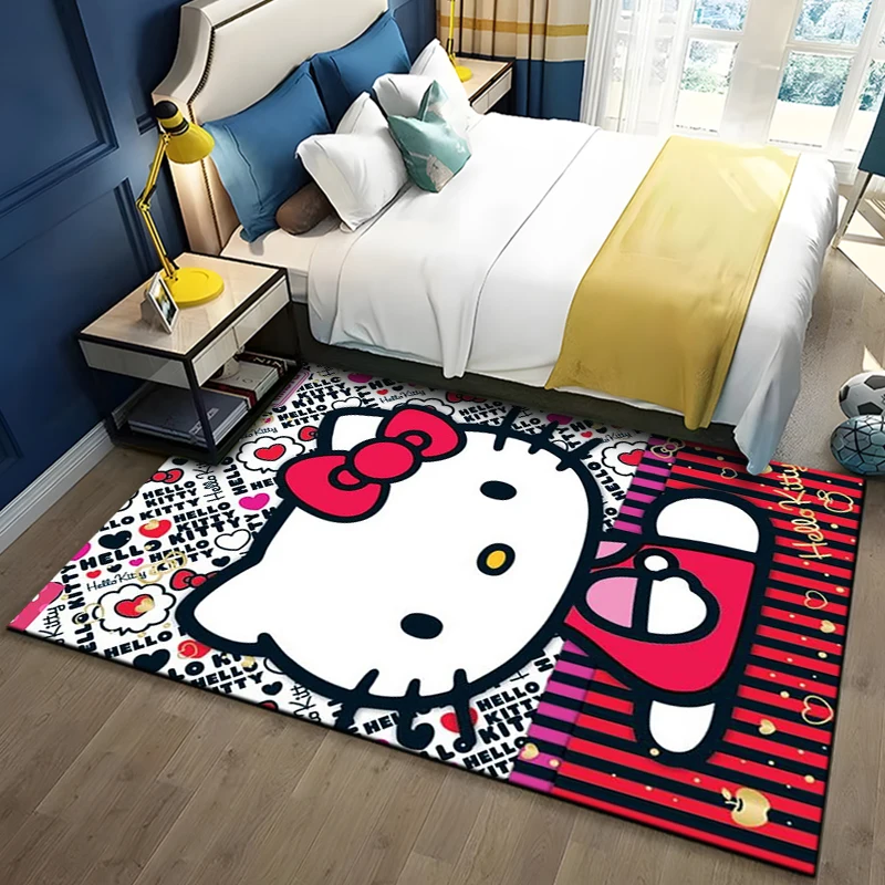 Japanese Anime Sanrio Hello Kitty Large Area 3D Carpet Home for Living Room Kids Bedroom Sofa Children\'s Doormat Floor Decor Rug