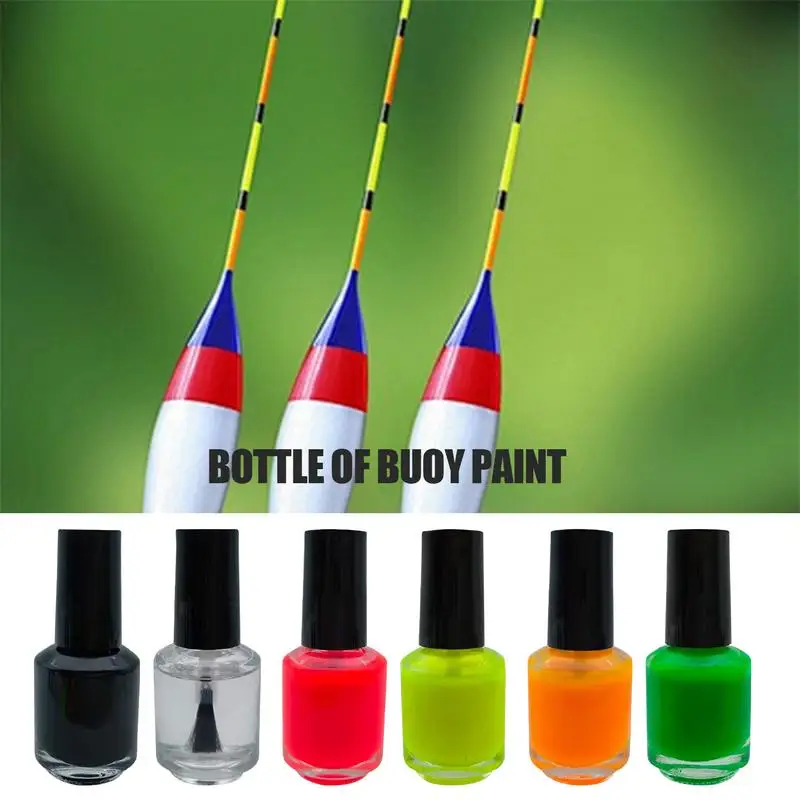 1 Bottle 7ml Fluorescent Paint For DIY Floats Tail Painting Visible Fishing Float Tip Fast Dry Paint Buoy Tail Repairing Tool