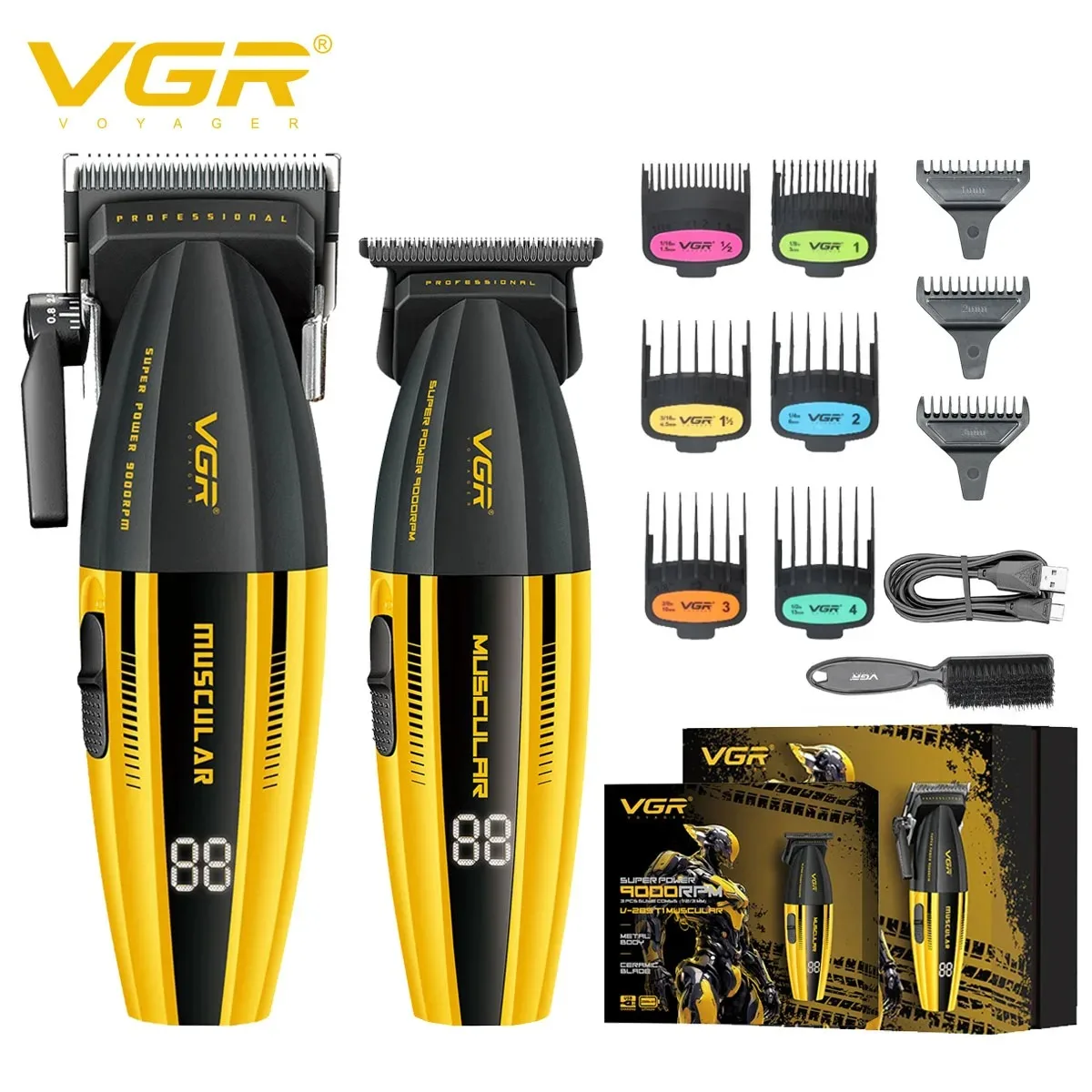 VGR Haartrimmer Professionele Tondeuses Elektrische Trimmer Verstelbaar Kapmachine Metaal Tondeuse- en trimmerset V-285