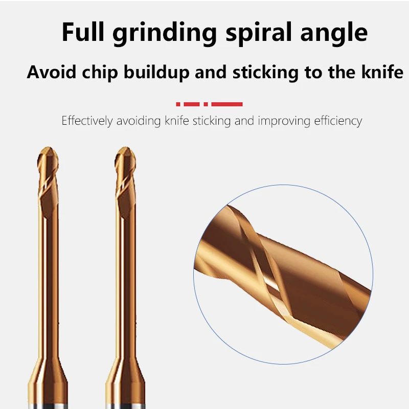 SENO 1PCS Milling Machine HRC55 Extra Long Ball Nose End Mill 2 Flutes Woodworking Tools CNC Finishing Machining Endmills