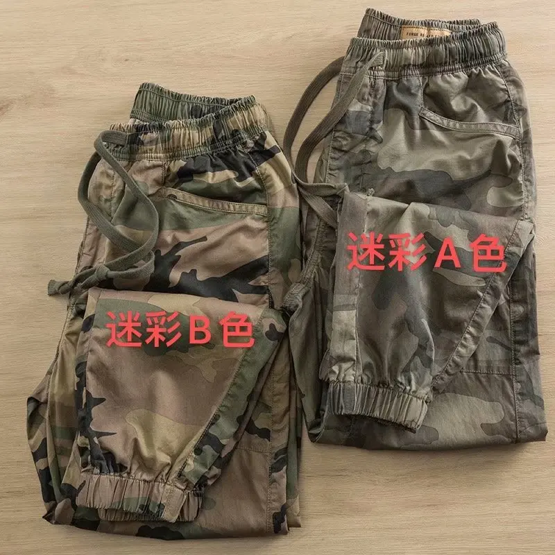 

Outdoor Camouflage Work Pants Men's Wear Resistant Loose Casual Spring Summer Autumn Large Size Pure Cotton Work Trousers