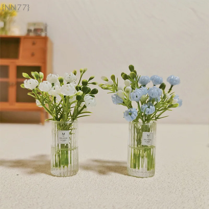 Zestaw miniaturowych roślin doniczkowych w skali 1:12 - Bukiet do domku dla lalek i modele bonsai dla realistycznych dioram pokojowych, ogrodowych lub sklepowych