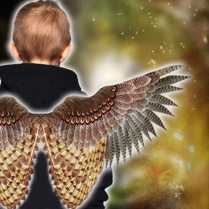 Masque hibou à ailes hibou B95F pour enfants, masque d'halloween, ensemble costumes d'oiseaux, aile déguisement