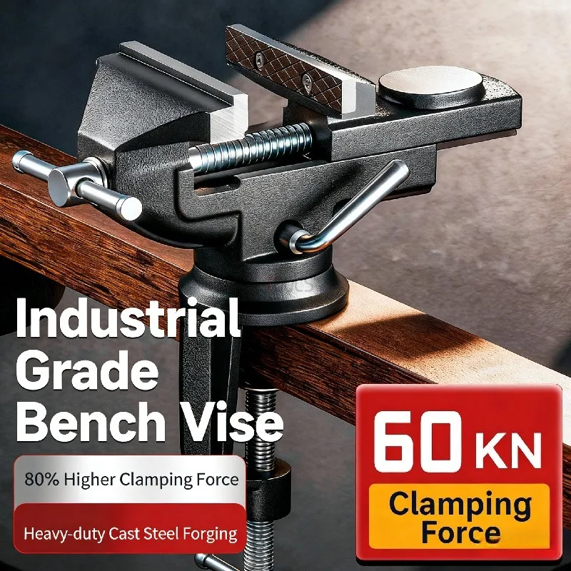 

Heavy-duty Bench Vise Iron Steel Multi-functional 360° Rotation Table Vise Professional Woodworking Universal Clamp Hand Tool