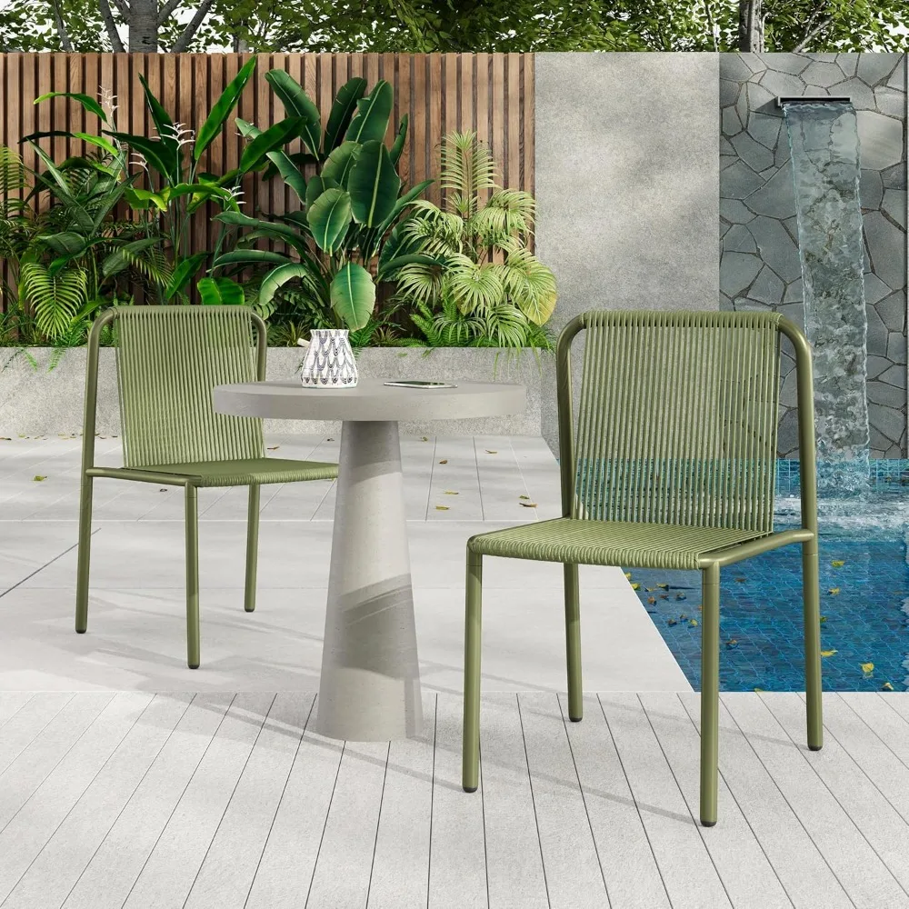 

Outdoor Rattan Dining Chairs Set of 2,Patio Armless Outside Chair,Weather-Resistant, UV-Protected, Lightweight & Stylish