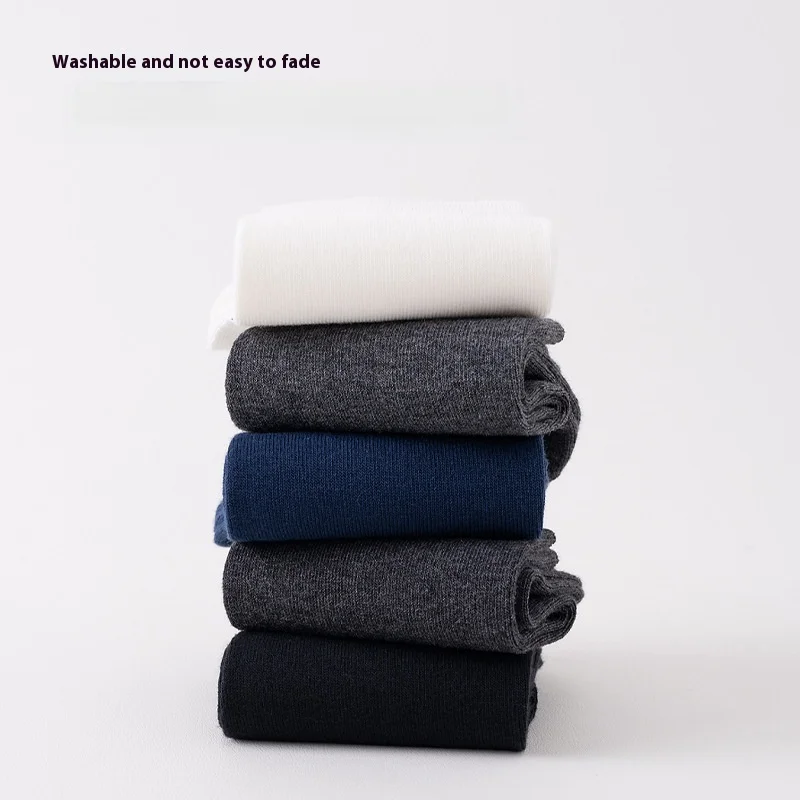 1-5-10 Pairs Men's Cotton Socks Set Soft Breathable Business Black White - Autumn Spring Collection for Men