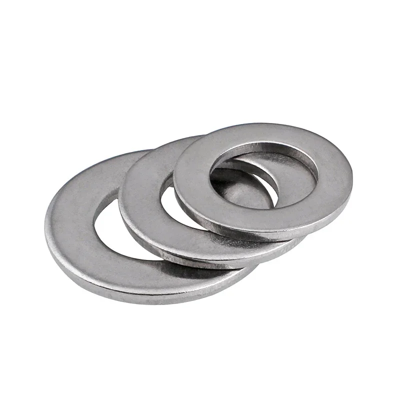 Flat Plain Washers M1.6 M2 M2.5 M3 M4~M30 Thickness 0.3-4mm 304 A2 Stainless Steel Big Metal Gasket Meson Plain Washers Din9021