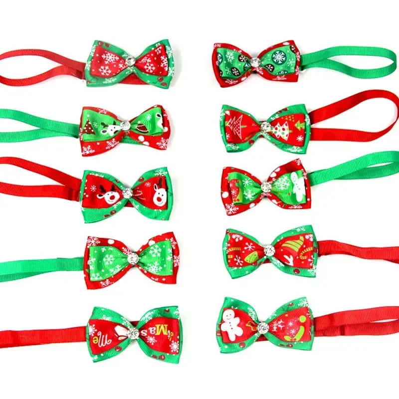 New Hot Sale Christmas Series Pet Bow Tie Pet Clothing Dog Cat Cute New Year Models Dog Hair Accessories  Pet Supplies