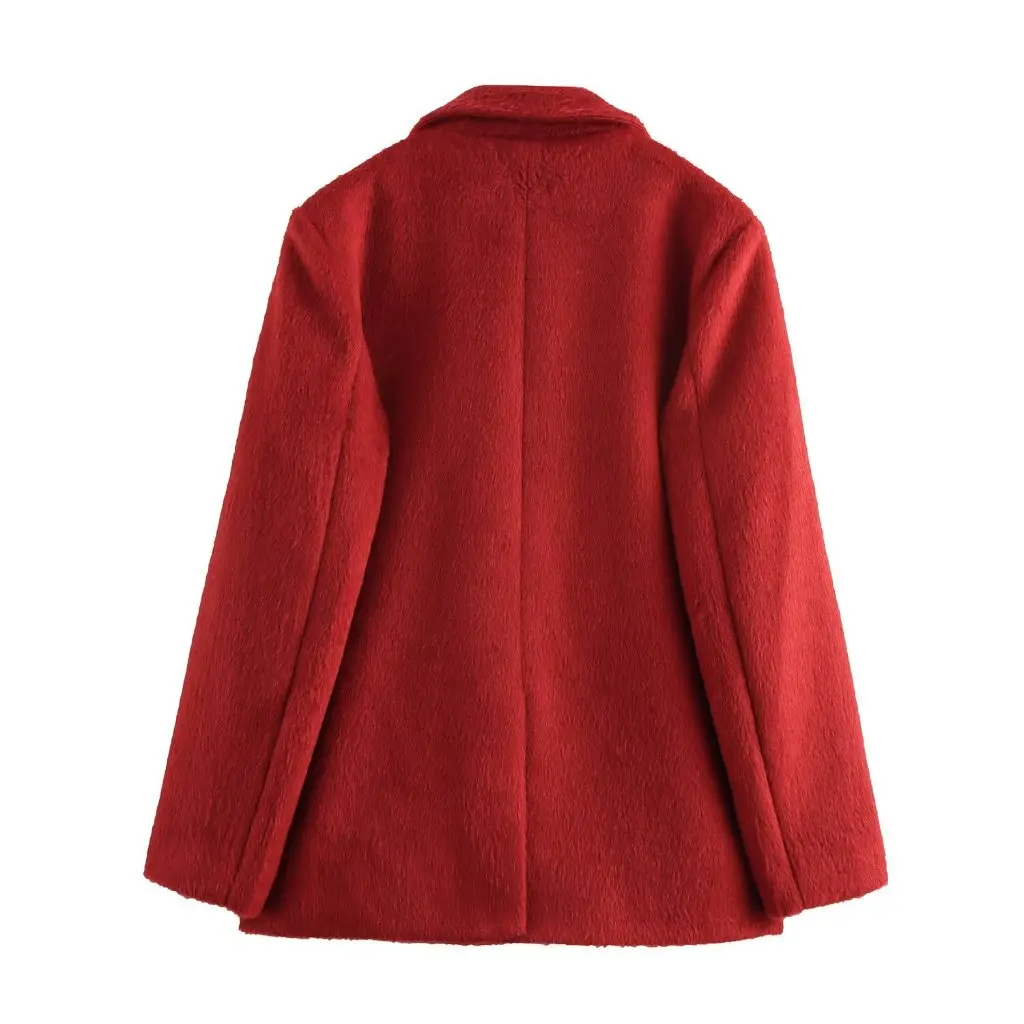 

Autumn Fashion Casual Soft Faux Fur Effect Straight Cut Suit Jacket European And American Style Women's Upperwear
