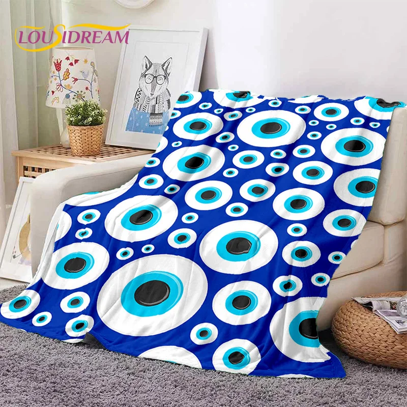 

3D Evil Eye Turkey Blue Nazar Eye of Horus Soft Flannel Blankets,Throw Blanket Comfortable Blanket for Picnic Beds Sofa Bedroom