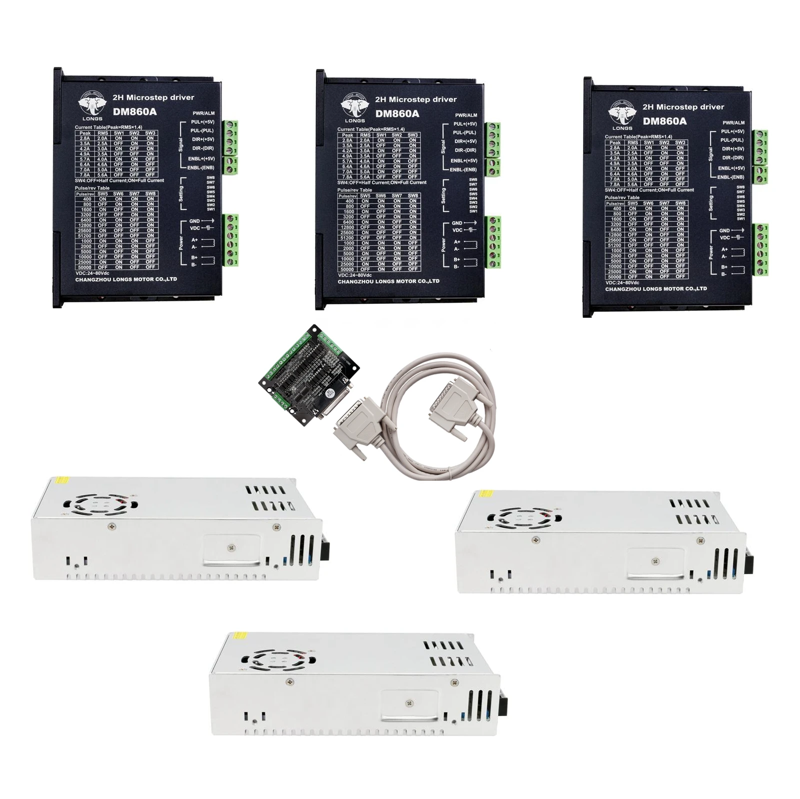 

3Axis Stepper Motor Driver DM860A for Nema 34 peak 7.8A, 256 micsteps 24V~80V