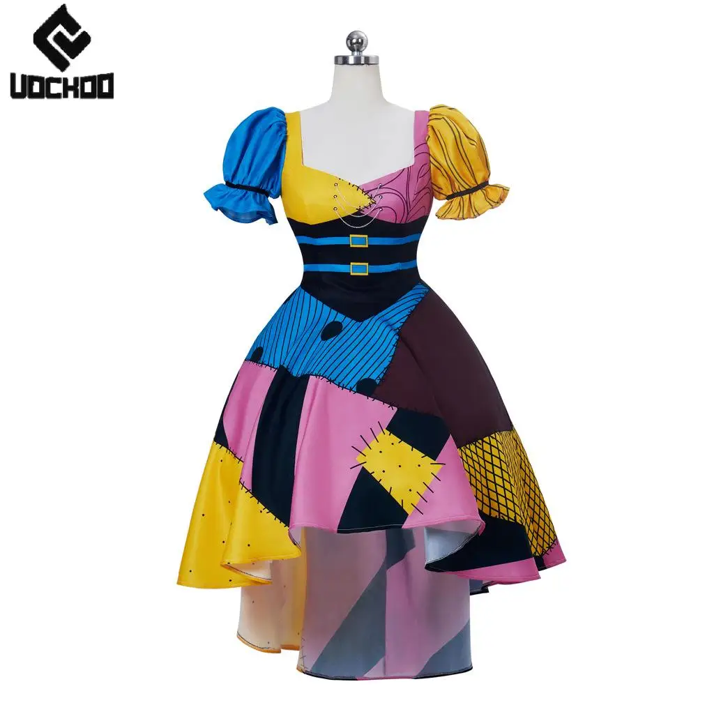 

Sally Dress Halloween Anime Maid Cosplay Costume Xmas Movie Role Dress Short Sleeved Gown Funny Carnival Party Women Dress