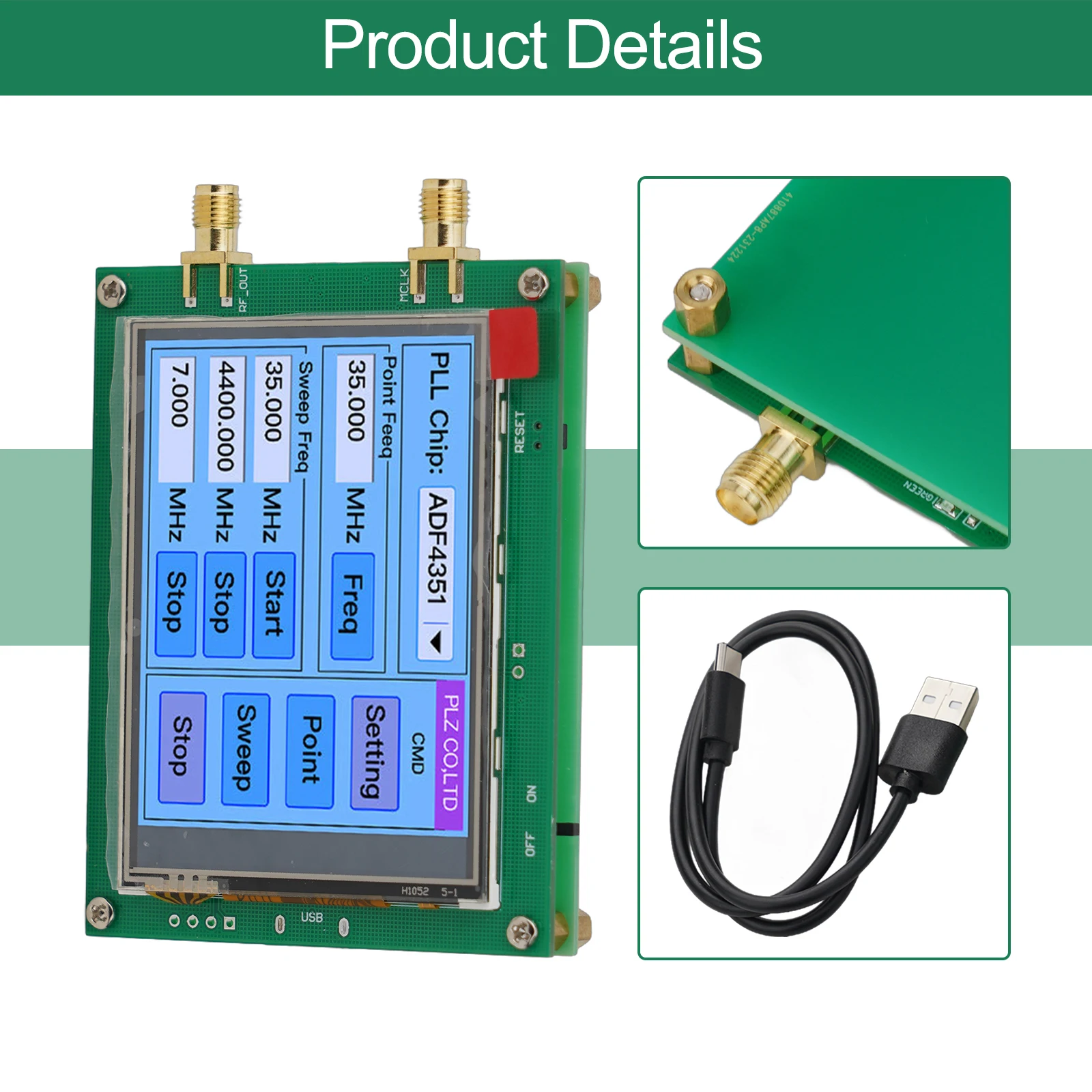 Imagem -04 - Signal Generator com Cabo Usb Kit de Substituição Pll Sweep Frequency Tools Adf4351 35m4.4g rf