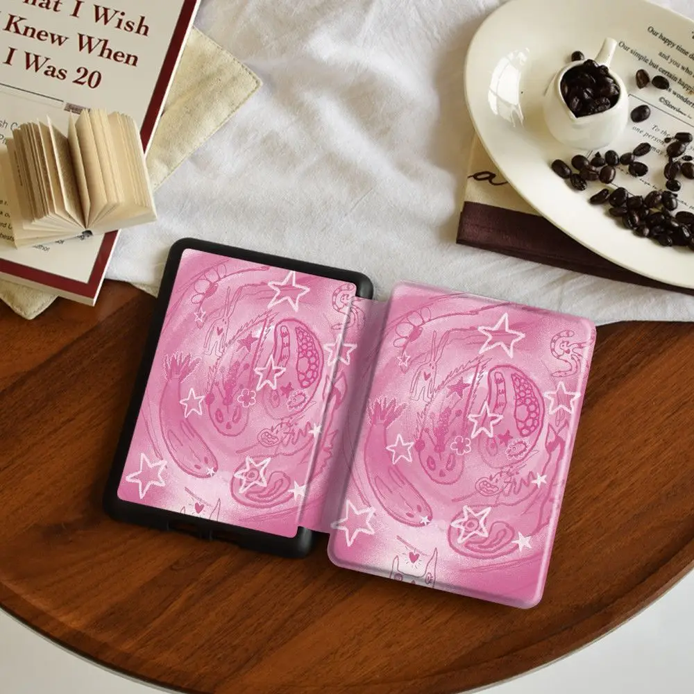 Pink Acrylic Case For Kindle Paperwhite Colorsoft 2024 2022 2021 2 3 6 10th 11th 12th Generation 6 6.8 7 Inch Protective Cover