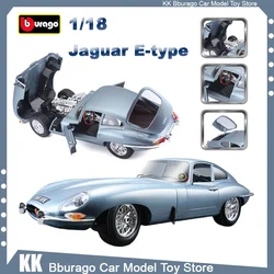 Bburago 1:18 Jaguar E-Type Coupe Cabriolet Vintage Car Diecast Model Edition Alloy Luxury Vehicle Toys Ornaments Children Gift