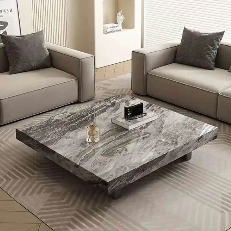 

Display Fashion Coffee Tables Nordic Premium Minimalist Luxury Coffee Table Aesthetic Square Table Basse De Salon Home Furniture