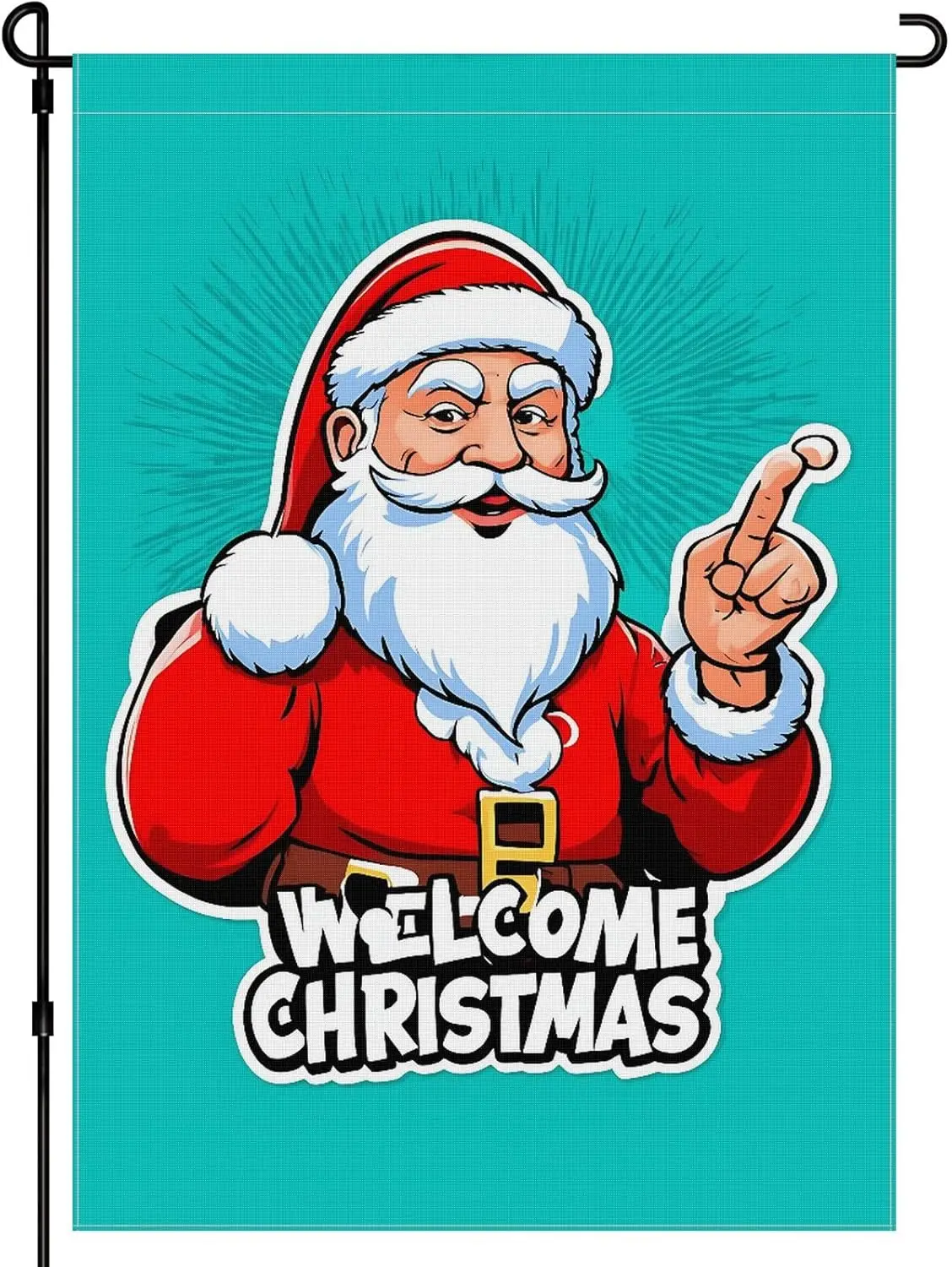 Xmas Garden Flags Durable Cartoon Santa Claus Outdoor Garden Flag 28x40inch Versatile Christmas Character Gifts Comic Style Chic