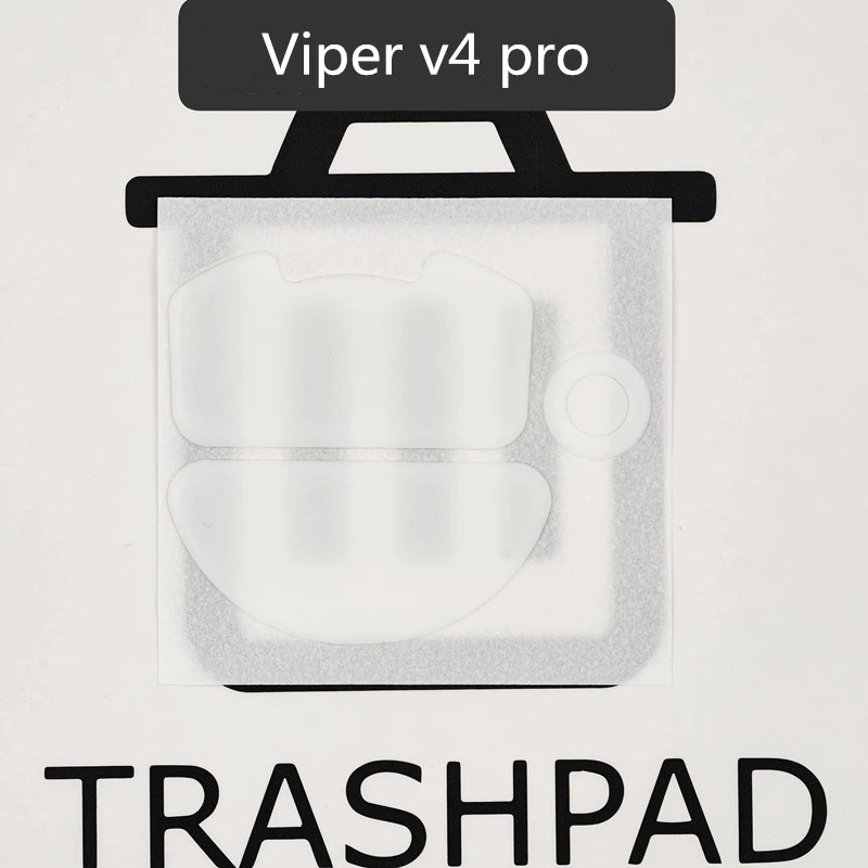 1 Set TRASHPAD PTFE Mouse Skates Feet For Razer Viper V4 Pro ICE Speed Red Control Mice Glides 0.8mm Anti-sag Design