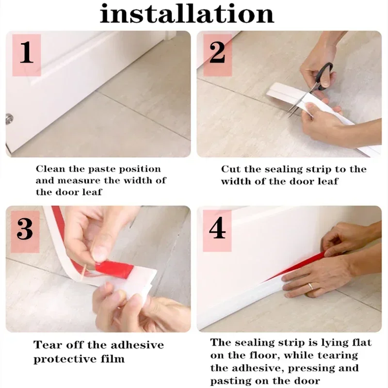 Tira de sellado inferior de puerta de goma, tapón Flexible con reducción de ruido y viento, bloqueador de puerta, tira insonorizada anticolisión a