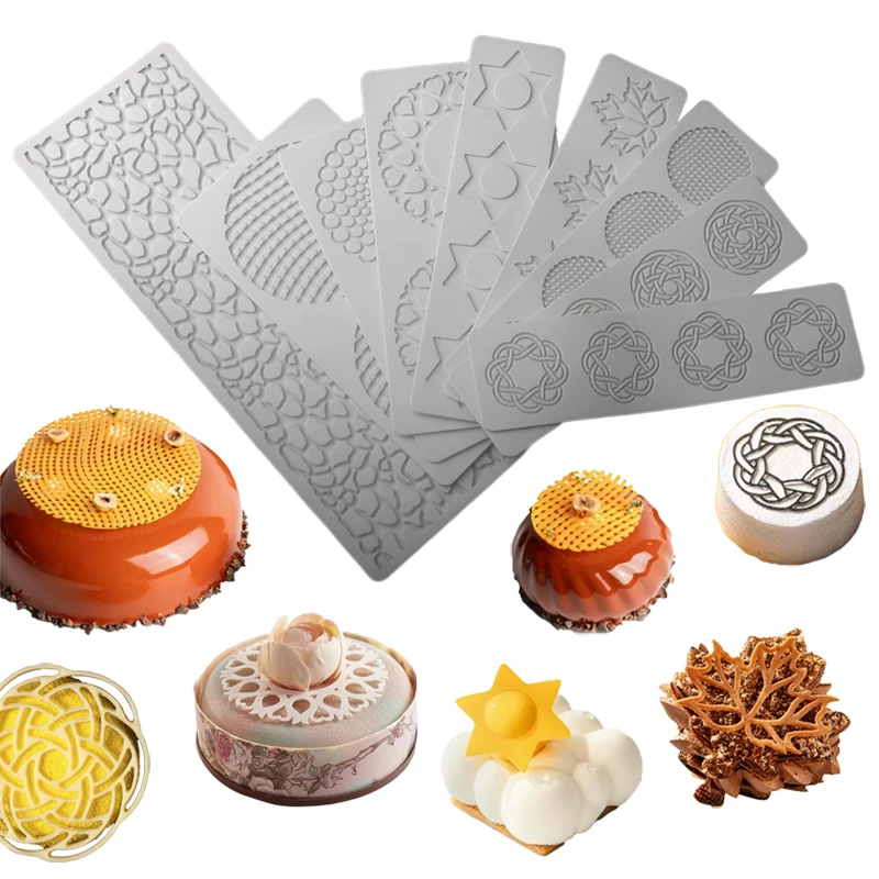 Geometrische Linie Textur Design Zucker Handwerk Silikon Pad Schokolade Chip Spitze Matte Kuchen Formen Küche Dessert Dekorations werkzeuge