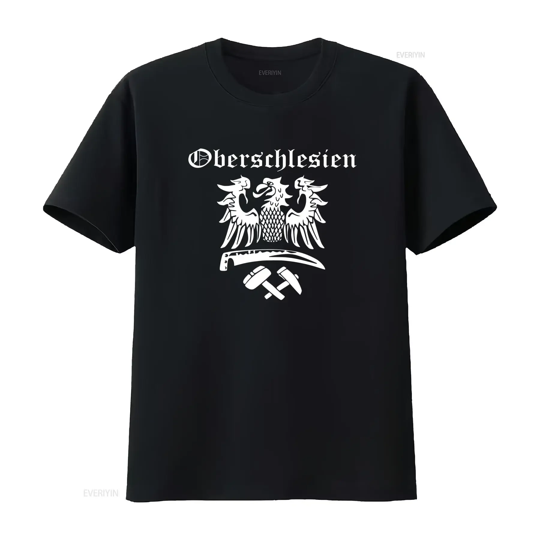 Upper Silesia Wrocław Home Poland Kattwitz Katowice T Shirt Unique Eagle Hammer Design for Men's Fashion vintage Washed