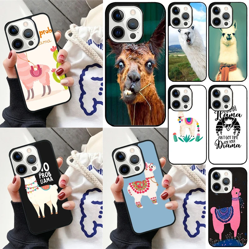 happy lama travel no prob llama Cover For iPhone 16 13 14 15 Pro Max 12 Mini 11 15 Pro Max 7 8 Plus Max SE 2020 Phone Case