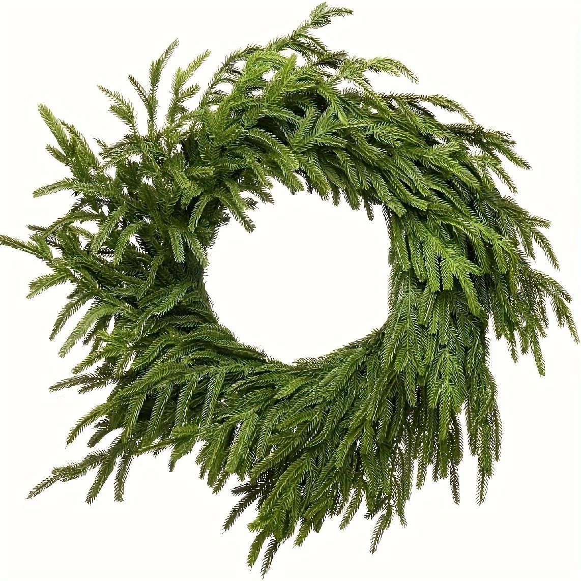 24 Inch Norfolk Pine Christmas Wreath - Artificial Green Plant, Suitable Front Doors, Perfect Choice For Indoor And Outdoor