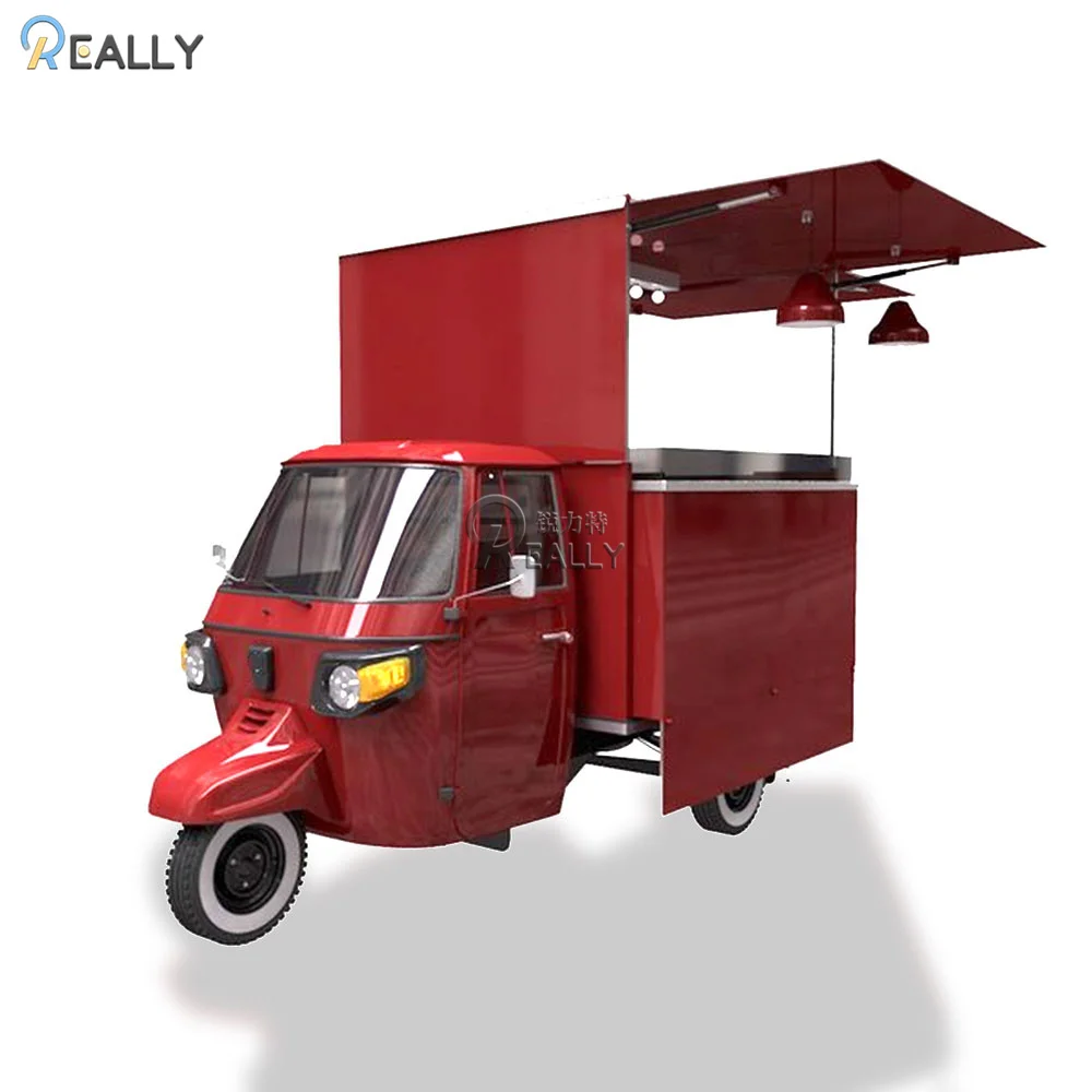 

Electric Tricycle 3 Wheels Piaggio Ape For BBQ Ice Cream Hot Dog Tricycle Food Cart