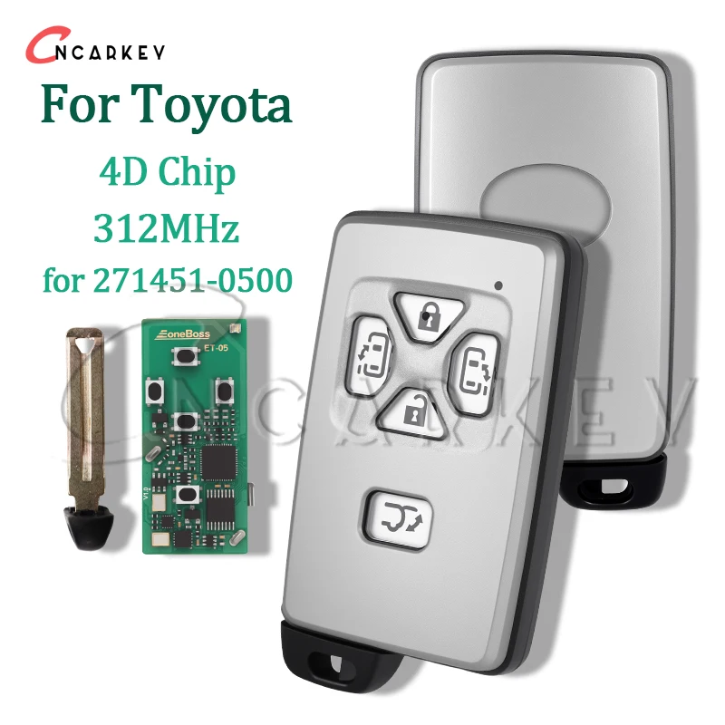 for Toyota Vellfire Alphard Estima Smart Key 312MHz FSK 4D Chip 271451-0500 Car Proximity Intelligent Auto Remote Key Fob 5 BTN