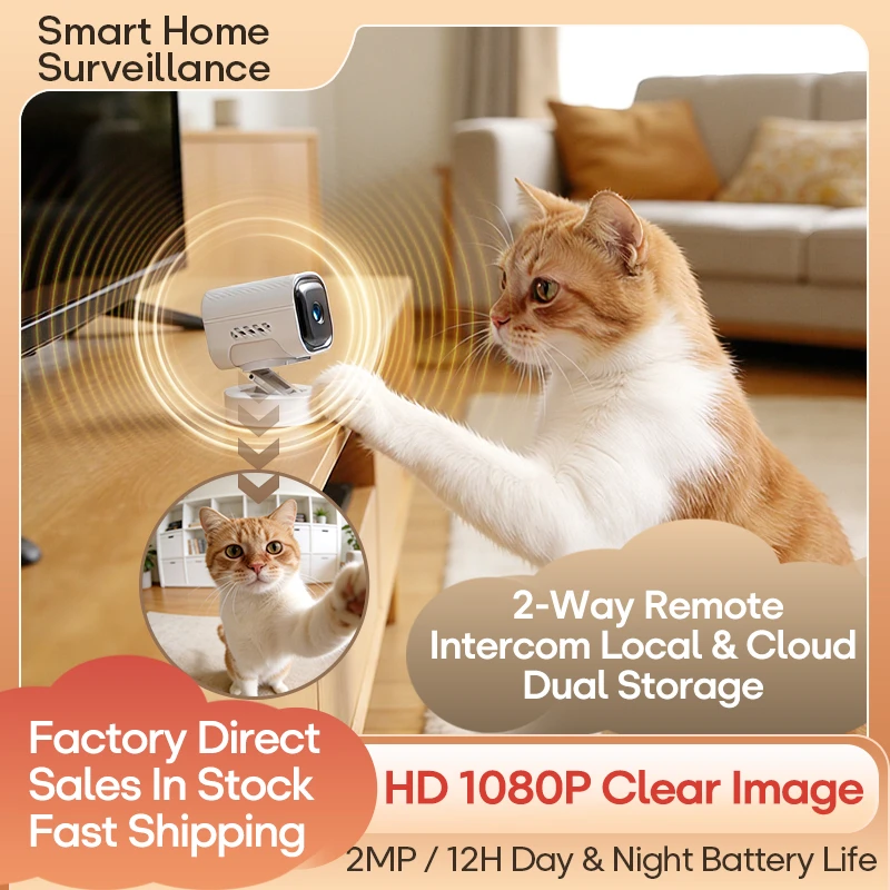 HD 1080P 360º Base Rotation High-definition Night Vision Wifi Camera For Wireless Home Use Remote Monitoring Smart Home Camera
