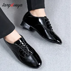 Leather Men's Latin Dance Shoes Modern Dance Hall Tango Man National Standard Dance Shoes 38-45 tangduoya waltz danicng Shoes