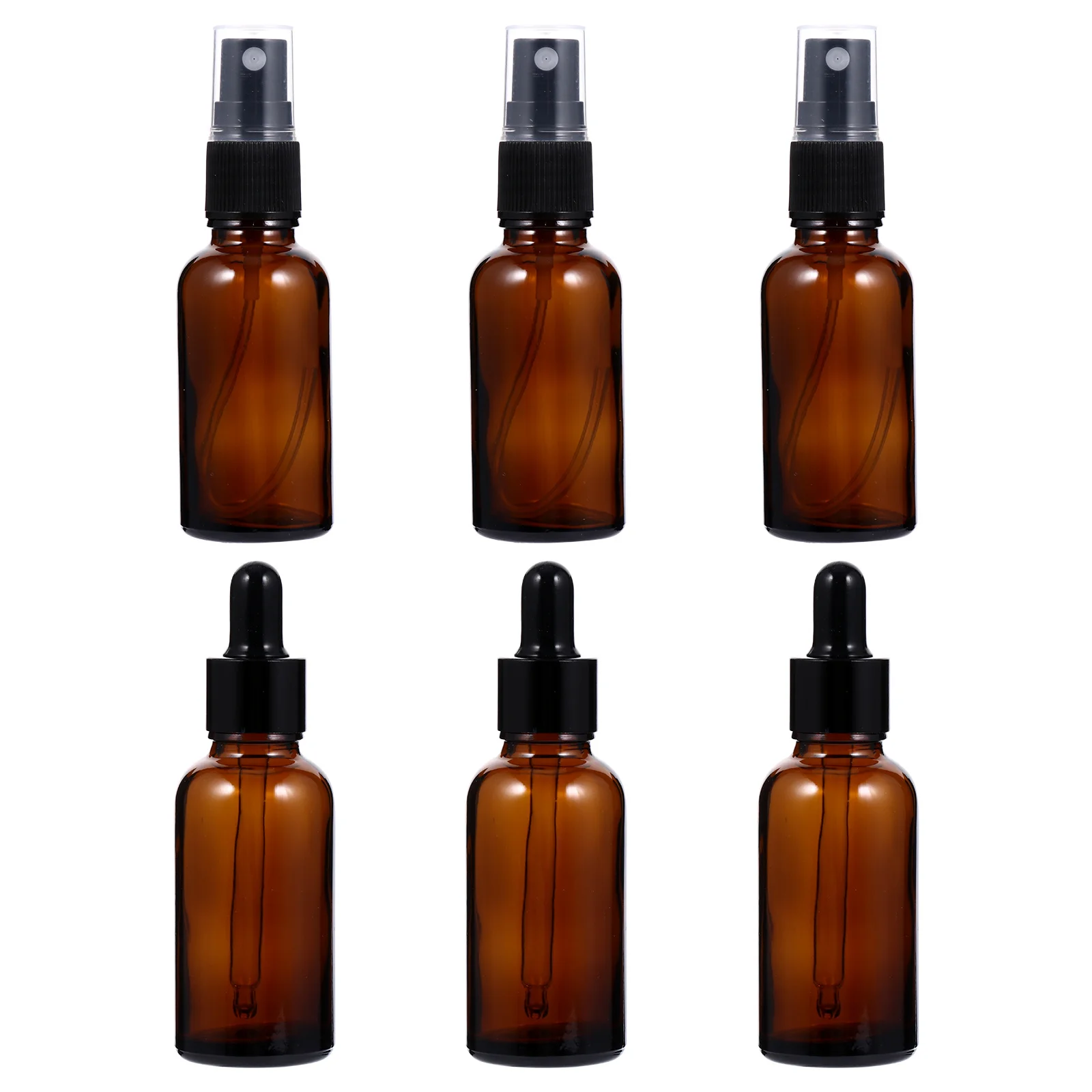 6Pcs Essential Oil Bottle Set Glass Dropper Bottles 30ml Travel Subpackaging Spray Bottles Portable Glass Dropper Bottle