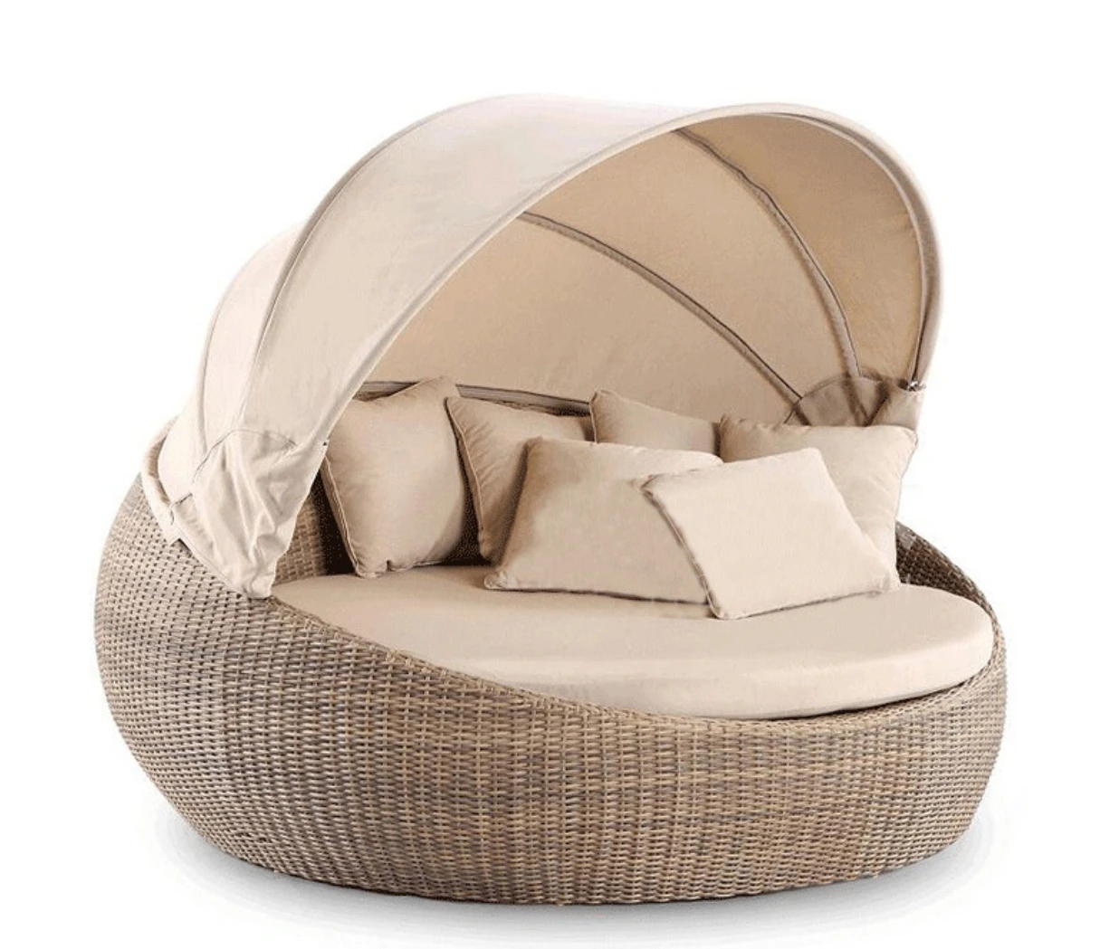 حار بيع الروطان Sunbed جولة للماء كرسي الشاطئ حديقة Daybed في الهواء الطلق الروطان Daybed #4