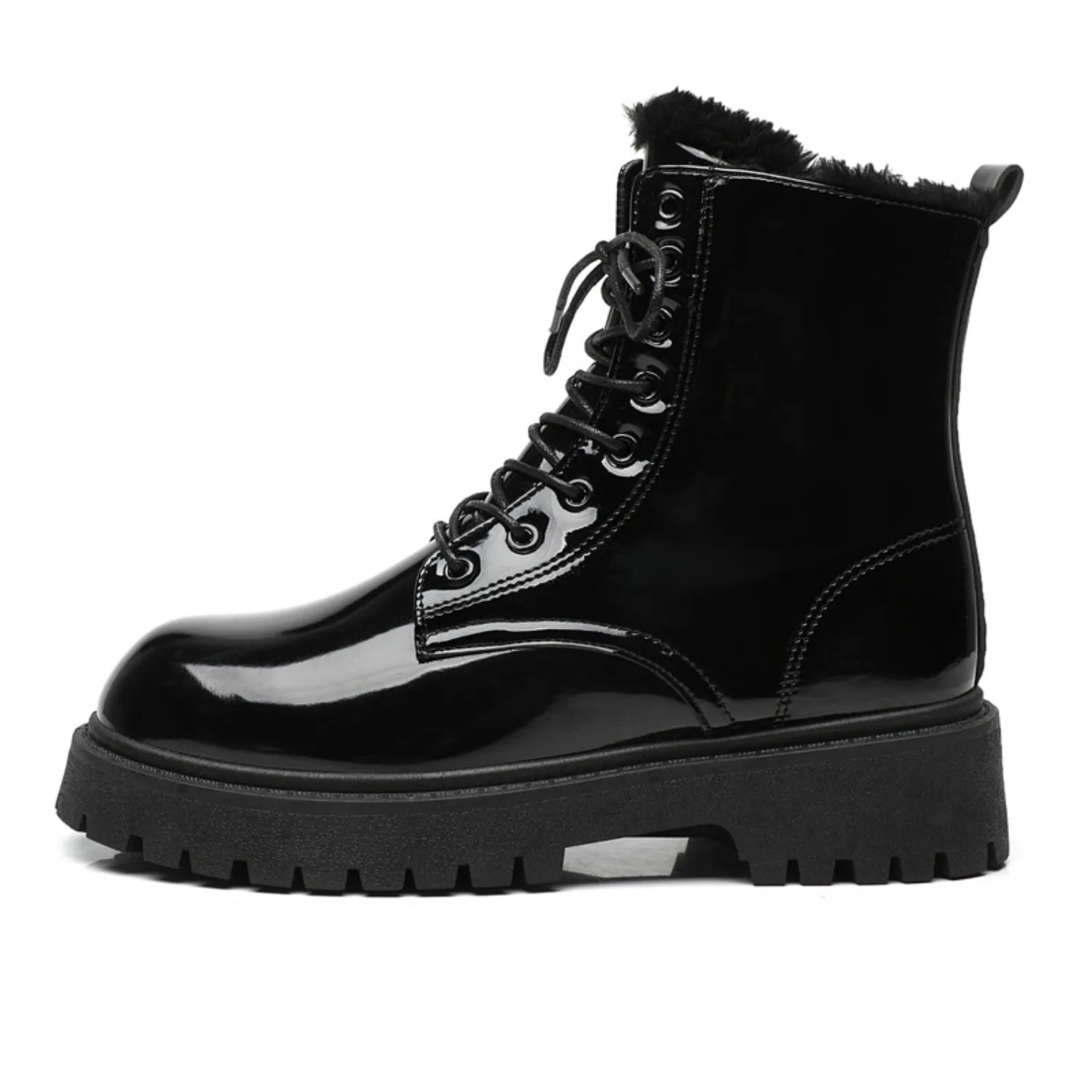 Men's warm plush high-top boots winter soft-sole non-slip outdoor casual boots fashion plus size unisex comfort snow work shoes