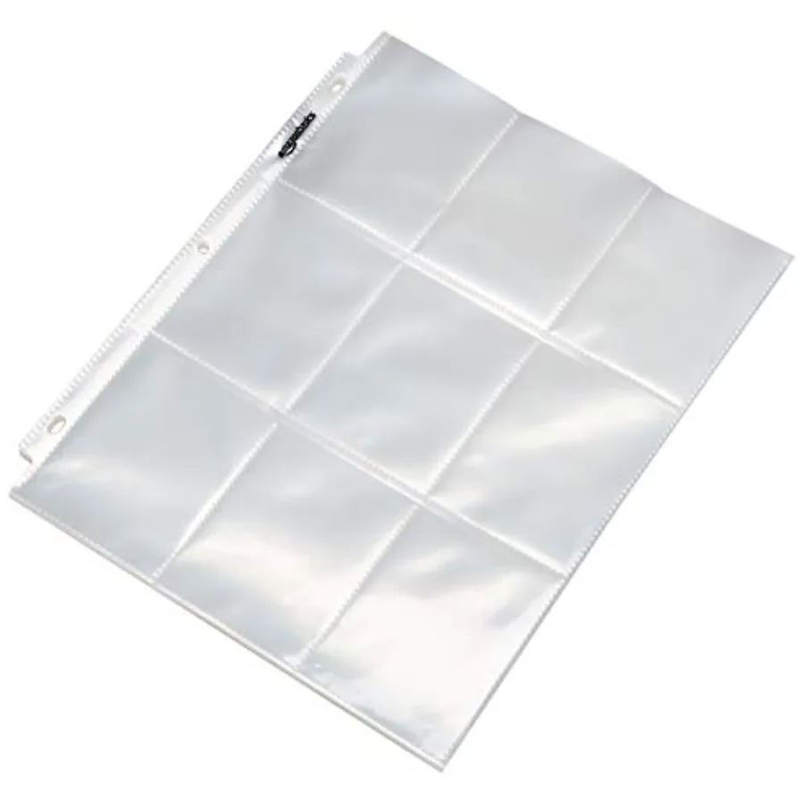 

9-Sleeve Trading Card Protectors for 3 Ring Binder, Clear