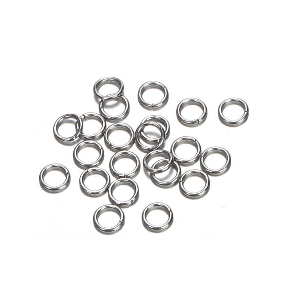 

200pcs Multisize Stainless Steel 3-8mm Single Loop Open Jump Rings Split Ring for DIY Jewelry Making Findings Connector Material