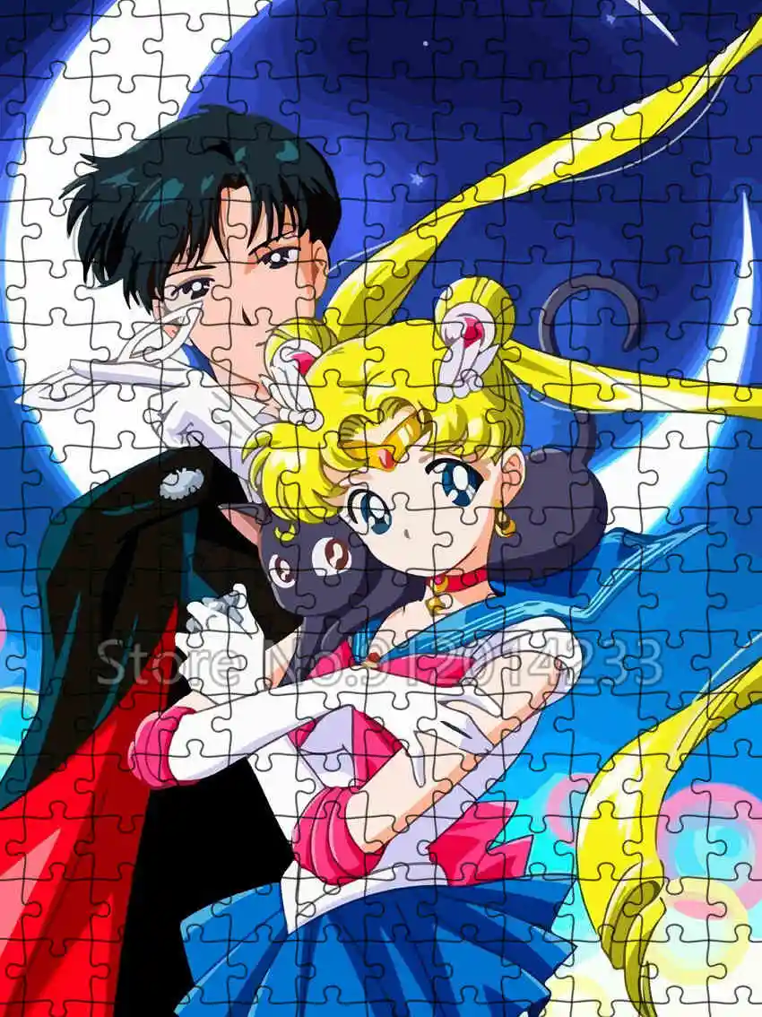 Sailor Moon Jigsaw Puzzle Puzzle di carta creativi per adulti Giocattoli per bambini Educativi Intellettuali Decompressione Divertimento Gioco per famiglie