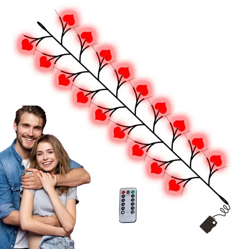 

Red Heart String Light Rattan Shape Fairy String Lights With Heart Bulb Soft Light String Eco-Friendly Decor Lights For Children