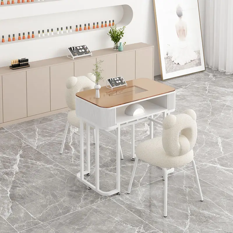 درج منظم طاولة مانيكير استقبال مربع مقاوم للماء مكتب الأظافر تنظيف سهل التنظيف أثاث صالون Nageltisch