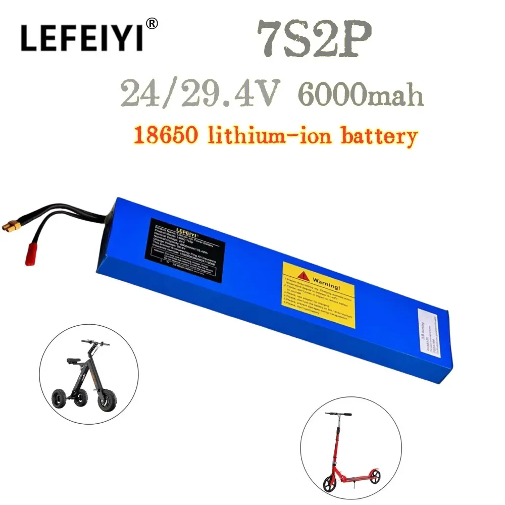 

29.4V 6000mAH Rechargeable Lithium-ion Battery 7S2P 18650 For various electronic devices and transportatio