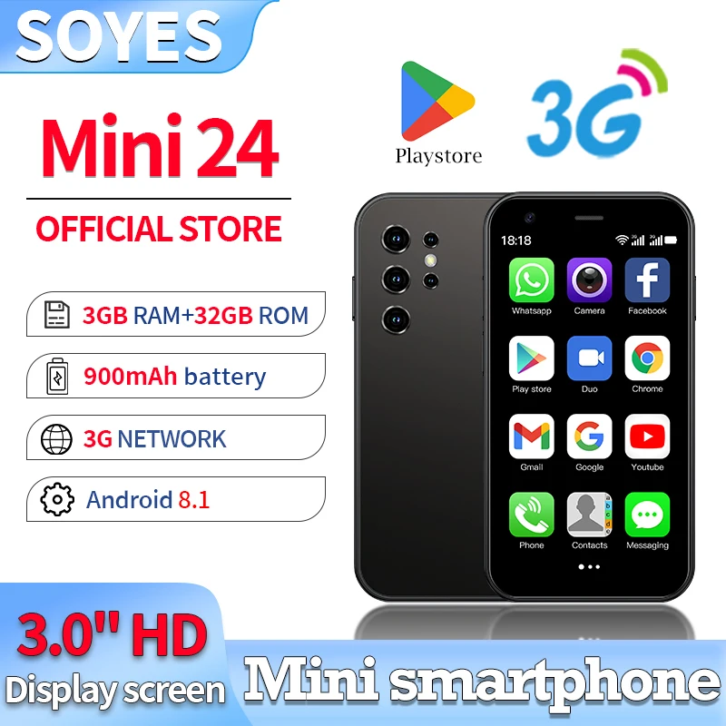Cute little palm! ONEMYTH SOYES Mini 24 2025 Small Screen Smartphone, 3+32GB Dual SIM Dual Standby, Portable Backup/Trendy Gift