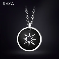 Tungsten Pendant For Men Women Hollow  Casual Spor Fashion Necklace Laser Engraving Picture Symbols Gift